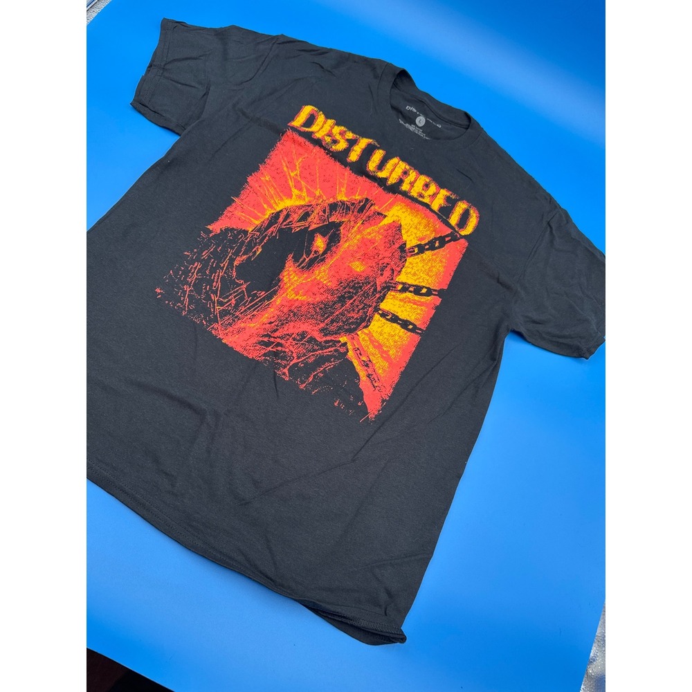 NEW - Disturbed Chains Band T Shirt 2024 Tour Dates Black Graphic Mens Size L